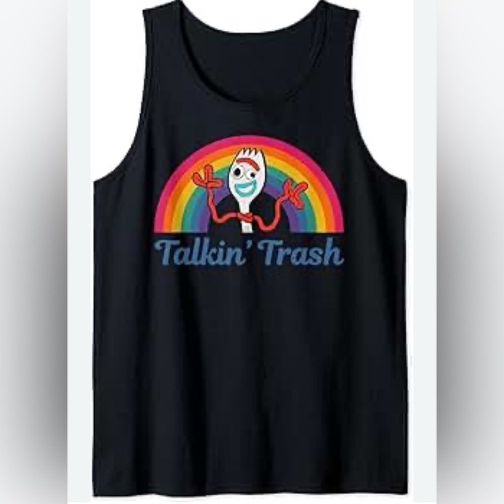 Disney Pixar Toy Story 4 Talkin' Trash Girls Black Heathered Tank Top Disney